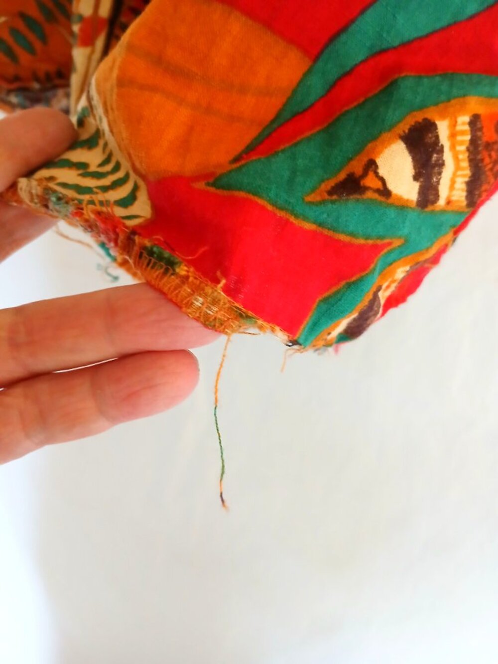 Mlle Gabrielle Elastic Waist Short Skirt L Tropical Boho Resort Made in India - Picture 3 of 7